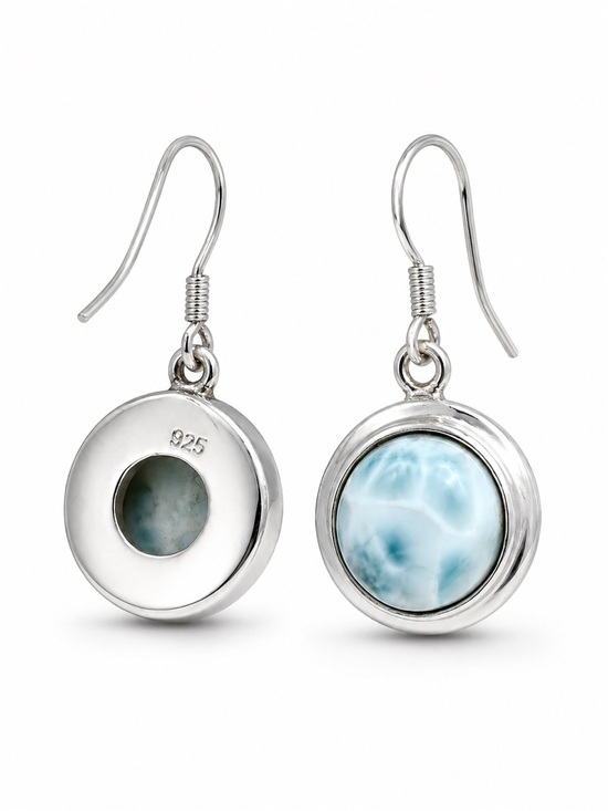 S925 Larimar Hook Earrings #1